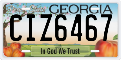 GA license plate CIZ6467