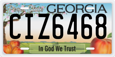 GA license plate CIZ6468