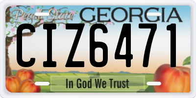 GA license plate CIZ6471