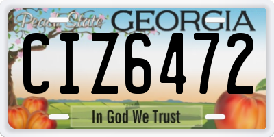 GA license plate CIZ6472