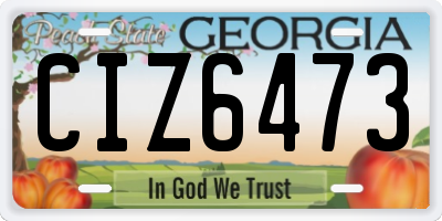 GA license plate CIZ6473