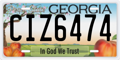 GA license plate CIZ6474