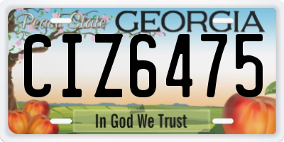 GA license plate CIZ6475