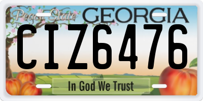 GA license plate CIZ6476