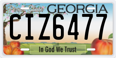 GA license plate CIZ6477