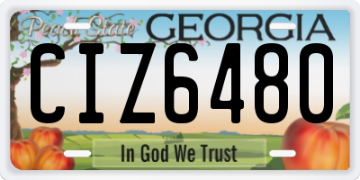 GA license plate CIZ6480