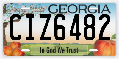 GA license plate CIZ6482