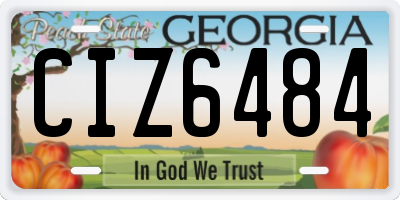 GA license plate CIZ6484