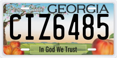 GA license plate CIZ6485