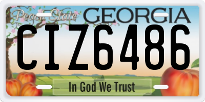 GA license plate CIZ6486