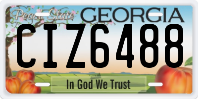 GA license plate CIZ6488