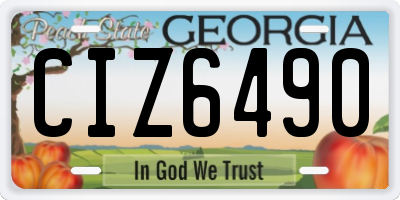 GA license plate CIZ6490
