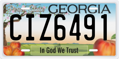 GA license plate CIZ6491