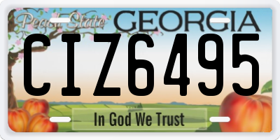 GA license plate CIZ6495
