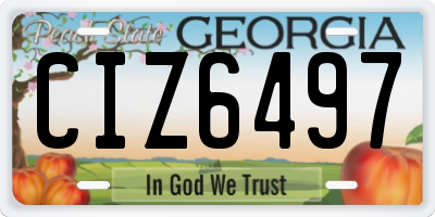 GA license plate CIZ6497