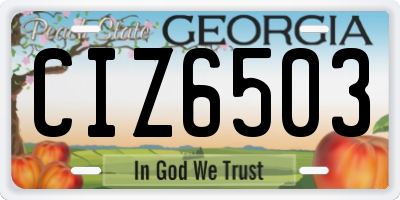 GA license plate CIZ6503