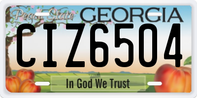 GA license plate CIZ6504