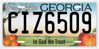 GA license plate CIZ6509