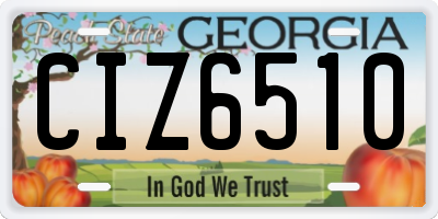GA license plate CIZ6510
