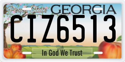 GA license plate CIZ6513