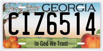 GA license plate CIZ6514
