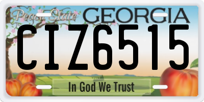 GA license plate CIZ6515