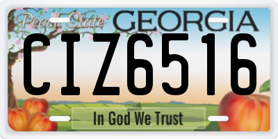 GA license plate CIZ6516