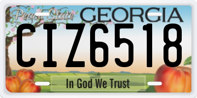 GA license plate CIZ6518