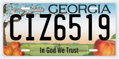 GA license plate CIZ6519