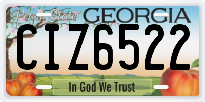 GA license plate CIZ6522