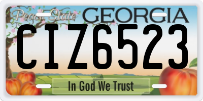 GA license plate CIZ6523