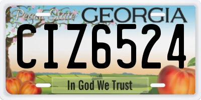 GA license plate CIZ6524