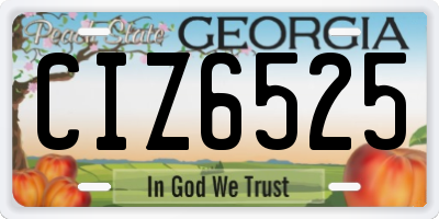 GA license plate CIZ6525