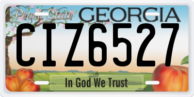 GA license plate CIZ6527