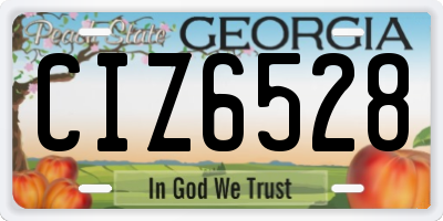 GA license plate CIZ6528