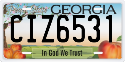GA license plate CIZ6531