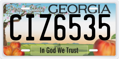 GA license plate CIZ6535