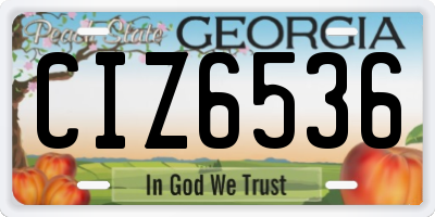 GA license plate CIZ6536