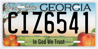 GA license plate CIZ6541