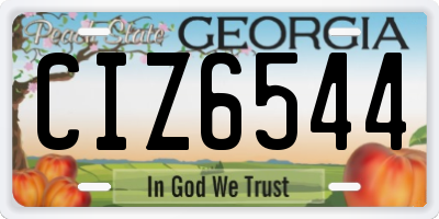 GA license plate CIZ6544