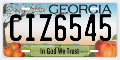 GA license plate CIZ6545