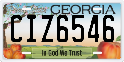 GA license plate CIZ6546