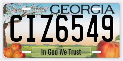 GA license plate CIZ6549
