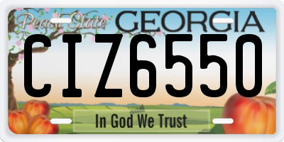 GA license plate CIZ6550