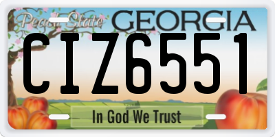 GA license plate CIZ6551