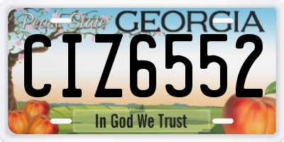 GA license plate CIZ6552
