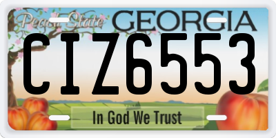 GA license plate CIZ6553
