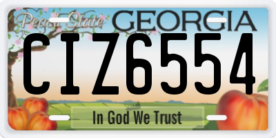 GA license plate CIZ6554