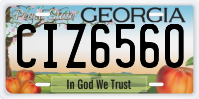 GA license plate CIZ6560