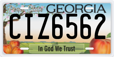 GA license plate CIZ6562